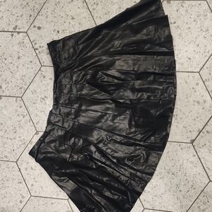 Entro Black Faux Leather A-Line Skirt